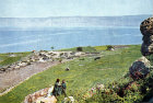 Magdala, view across to the Sea of Galilee, old postcard, Palestine