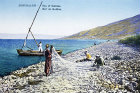 Fishermen on Sea of Galilee at Tiberias, old postcard,  Palestine