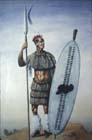 King Shaka, painting by Gerard Benghu in Killie-Campbell Africana Library, Durban, South Africa