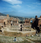 Italy, Sicily, Taormina,  3rd century  BC - 2nd century AD Greco-Roman theatre