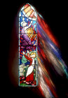 Elijah in the chariot of fire, 1987, by Ambrose Nuttgens, Cuddesden Parish Church, Cuddesden, Oxfordshire. England