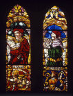 Hipparchos and Anaxagoras, fifteenth century,  detail from window 9, South transept, Toledo Cathedral, Spain