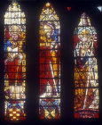 Cardinals Ciseros and Mendoza, fifteenth century window 27, north transept, west clerestory, Toledo Cathedral, Spain