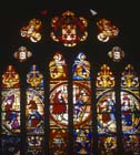 Triforium window no 6, 15th century stained glass, Toledo Cathedral, Spain