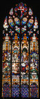 Twentieth century window in south nave, Barcelona Cathedral, Spain