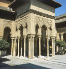 Spain, Granada, Alhambra, 14th century west pavilion of the Lion Court