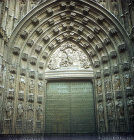 Central portal in west façade, nineteenth century, Seville Cathedral, Spain