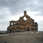 Church, built at time of Justinian 561-564 AD of brick, lava and mortar, Qasr ibn Wardan, Syria