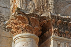 Swept acanthus motif on capital of south façade, first use of later widespread motif, Church of St Simeon Stylites, 476-491, Qala