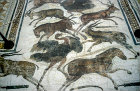 Horse, ostrich, hartebeest, antelope, third century, Roman mosaic, Sousse Museum, Sousse, Tunisia