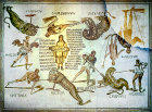 Named gladiators fighting leopards for rewards of money, third century, Roman mosaic, Sousse Museum, Sousse, Tunisia