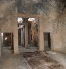 Dining room (triclinium) of underground Roman villa known as the Palais de la Chasse, (Palace of the Hunt) Bulla Regia, Tunisia