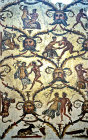 Lattice with pairs of nymphs and satyrs, third century, Roman mosaic, Sousse Museum, Sousse, Tunisia