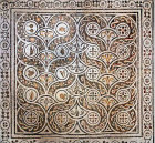 Patterned floor mosaic  with animals, fish, flowers and fruit,  El Djem, Tunisia