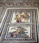 Antiope siezed by satyr and Galatea on leopard, third century, Gaziantep, Zeugma mosaic museum, Turkey