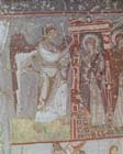 Annunciation, 10th century wall painting, rock-cut church 963-969 AD, Cavusin, Cappadocia, Turkey 