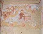 Nativity, 12th century wall painting, Chapel number 24, Sakli Kilise, the Hidden Church, Goreme, Cappadocia, Turkey