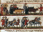 Joseph sending his brothers back with food, twelfth century Byzantine illuminated manuscript, page 137, Topkapi Palace Museum, Istanbul, Turkey
