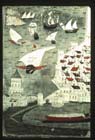 Barbarossas ships, miniature from 16th century MS, Topkapi Palace Museum, Istanbul, Turkey