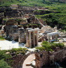 Turkey Ephesus view of the Roman villa across Hadrian