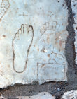 Turkey Ephesus  Brothel sign incised on a paving stone in the Xantus