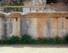 Inscription from above gate to Agora with dedication to Caesar Augustus and his son-in-law Agrippa, Ephesus, Turkey