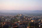 Turkey, Bursa at sunrise with Yildirim Bayezid Camii at centre