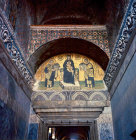 Turkey Istanbul Hagia Sophia mosaic of the Blessed Virgin Mary between Justinian and Constantine over the south portal