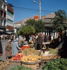 Turkey fruit and veg stalls in Bergama market