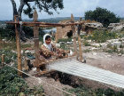 Nomad girl weaving a kilim, Cilicia, Turkey