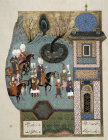 Suleyman approaching palace, 16th century miniature from ms H.1517 p 367, Conquests of Suleyman, Topkapi Palace Museum, Istanbul, Turkey