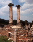 Turkey, Sardis, Temple of Artemis 150 AD, Byzantine chapel at the far end