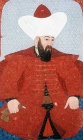 Orhan I, portrait from sixteenth century manuscript, H 1563,  "The Genealogy of the Ottoman Sultans", in the Topkapi Palace Museum, Istanbul, Turkey