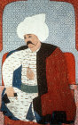 Selim I, portrait from sixteenth century manuscript, H 1563, "The Genealogy of the Ottoman Sultans", Topkapi Palace Museum, Istanbul, Turkey