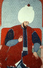 Suleyman I, portrait from sixteenth century manuscript, H 1563, "The Genealogy of the Ottoman Sultans", Topkapi Palace Museum, Istanbul, Turkey