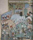 Suleyman captures Rhodes, 16th century manuscript, MS H.1517, Topkapi Palace Museum, Istanbul, Turkey