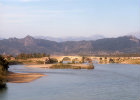 Ancient Eurymedon river near Aspendos and Perge with Selcuk bridge, Turkey