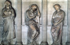Detail from the Weeping Women Sarcophagus, 4th century BC, from royal necropolis, Sidon, Archaeological Museum, Istanbul,Turkey