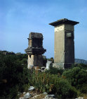 Turkey, Xanthos, Lycia, Harpy tomb 5th century BC, a chamber topped with a tall pillar