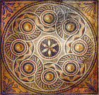 Polychrome geometrically patterned mosaic, third century, Gaziantep, Zeugma mosaic museum, Turkey