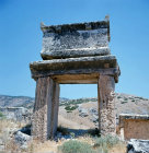 Turkey Hierapolis elevated sarcophagus in the necropolis