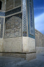 Uzbekistan, Bukhara, detail of entrance to the Kalon Mosque, rebuilt in the sixteenth century, showing tiled decoration