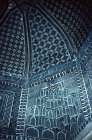 Uzbekistan, Samarkand, Shah-I-Zinda necropolis,  Kumas Ibn Abbas mausoleum, interior tilework