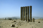 Five pillars of Arsh Bilqis, Sabataean temple of Barran,  Marib, Yemen
