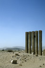 Five pillars of Arsh Bilqis, Sabataean temple of Barran,  Marib, Yemen
