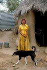 Woman outside her home, North African village, Tihama, Yemen